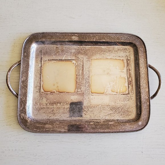 Nordstrom Vintage Silver Plate Vanity Tray with Handles - Picture 1 of 2